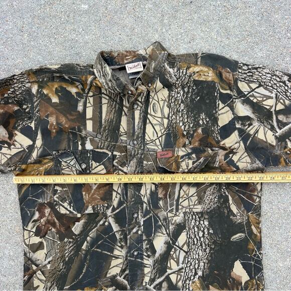 Vintage Woolrich Camo Realtree Hardwood Short Sleeve Button Up Hunting Shirt MED - Picture 8 of 9
